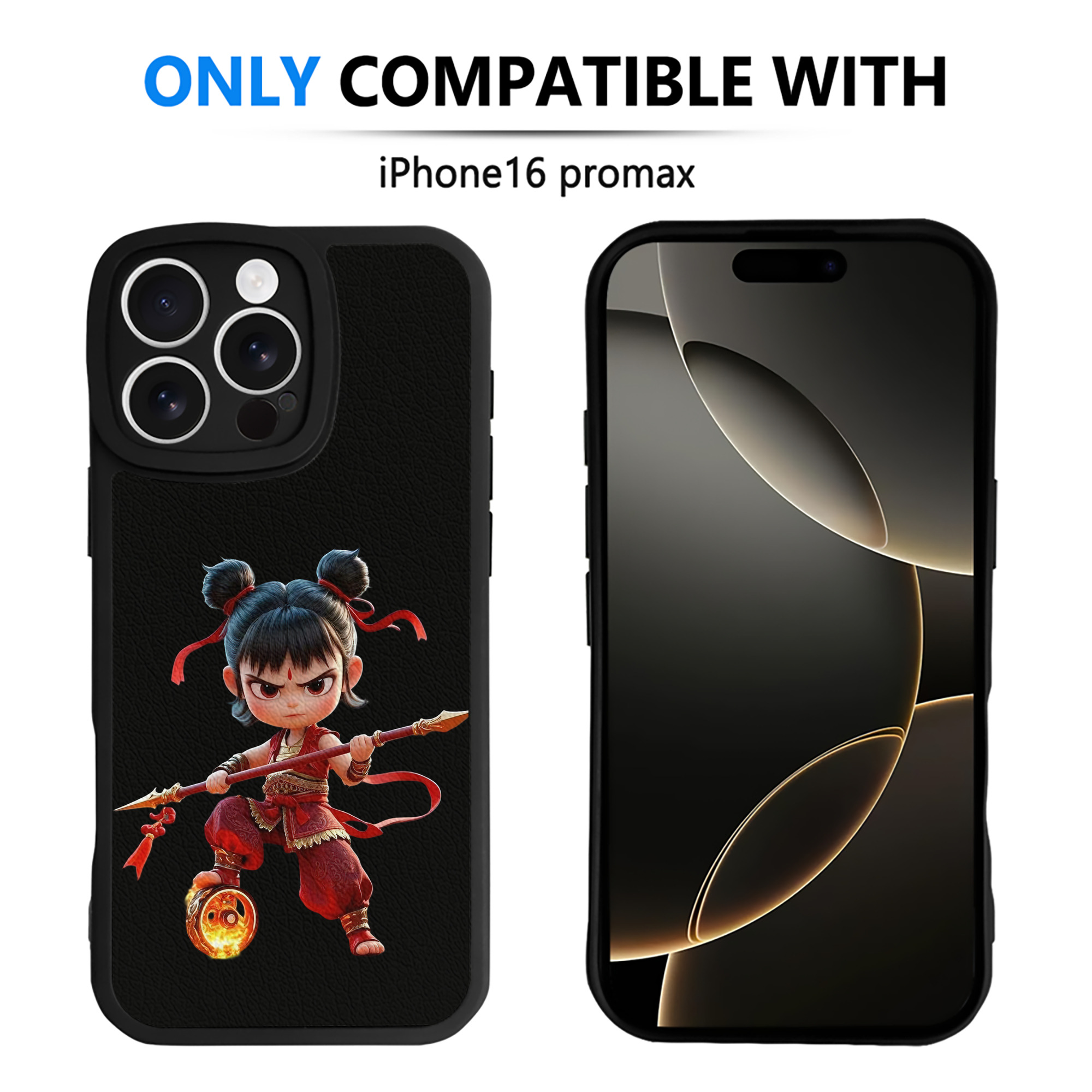 （画像用） Ne Zha 2 ナタ 魔童の大暴れ 【iPhone 16シリーズ対応】シリコンスマホケース（レザー調） 材質：シリコン